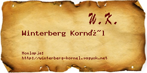 Winterberg Kornél névjegykártya